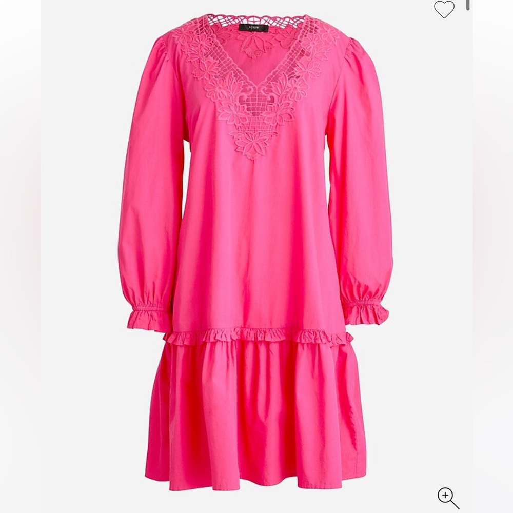 NWOT J. Crew Pink Ruffled Tiered Sundress with Bishop Sleeves